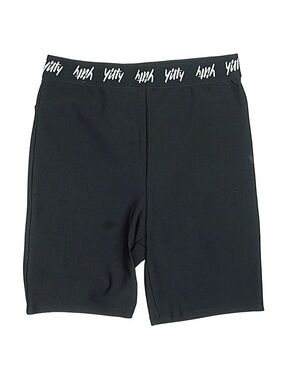 YITTY Black Bike Shorts with White Logo Waistband